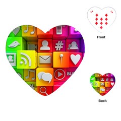 Colorful 3d Social Media Playing Cards Single Design (heart)