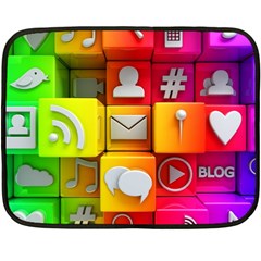 Colorful 3d Social Media Two Sides Fleece Blanket (mini) by Ket1n9