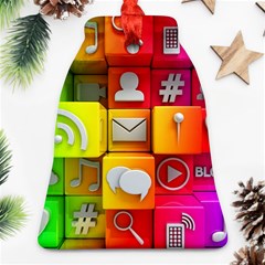 Colorful 3d Social Media Bell Ornament (two Sides)