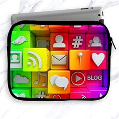 Colorful 3d Social Media Apple Ipad 2/3/4 Zipper Cases by Ket1n9