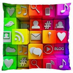 Colorful 3d Social Media Standard Premium Plush Fleece Cushion Case (two Sides) by Ket1n9