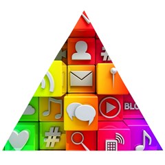 Colorful 3d Social Media Wooden Puzzle Triangle by Ket1n9