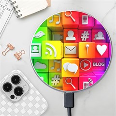 Colorful 3d Social Media Wireless Fast Charger(white) by Ket1n9