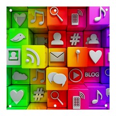 Colorful 3d Social Media Banner And Sign 3  X 3  by Ket1n9