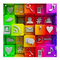 Colorful 3d Social Media Banner And Sign 4  X 4  by Ket1n9