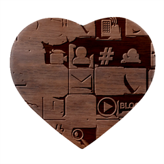 Colorful 3d Social Media Heart Wood Jewelry Box by Ket1n9