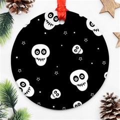 Skull Pattern Round Ornament (two Sides)