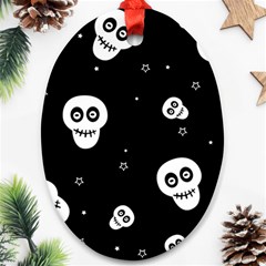 Skull Pattern Oval Ornament (two Sides)