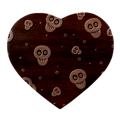 Skull Pattern Heart Wood Jewelry Box by Ket1n9