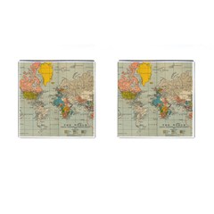 Vintage World Map Cufflinks (square) by Ket1n9