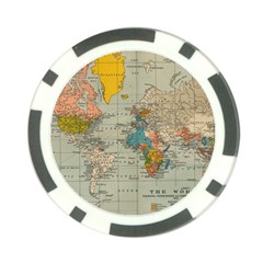 Vintage World Map Poker Chip Card Guard by Ket1n9