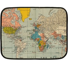 Vintage World Map Fleece Blanket (mini)