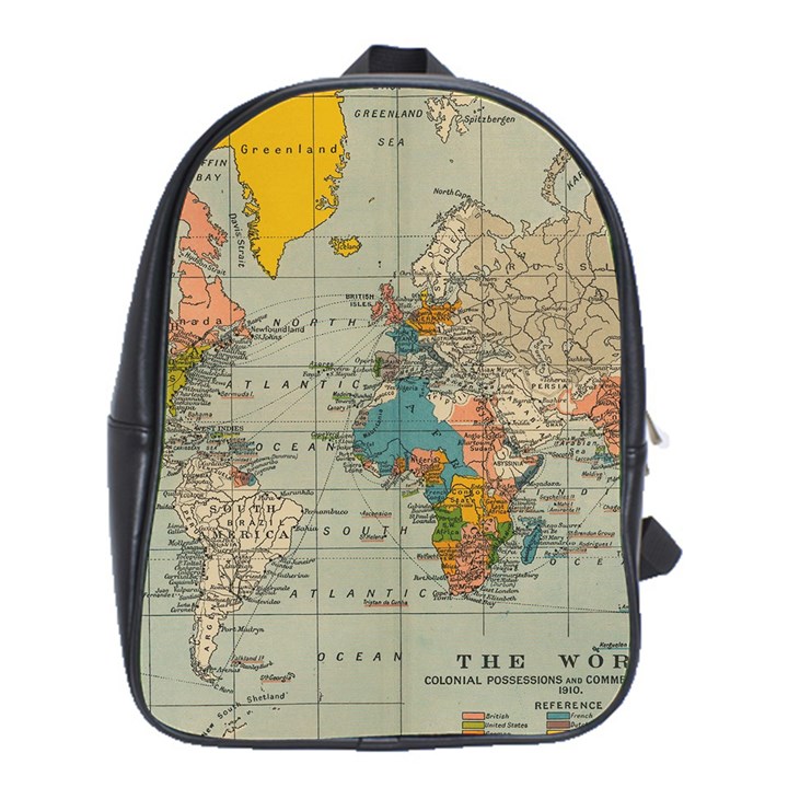 Vintage World Map School Bag (XL)