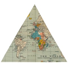 Vintage World Map Wooden Puzzle Triangle by Ket1n9