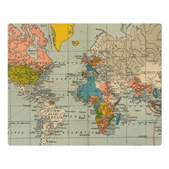 Vintage World Map Premium Plush Fleece Blanket (large) by Ket1n9