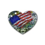 Usa United States Of America Images Independence Day Rubber Heart Coaster (4 pack) Front