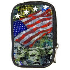 Usa United States Of America Images Independence Day Compact Camera Leather Case by Ket1n9