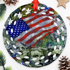 Usa United States Of America Images Independence Day Round Filigree Ornament (two Sides)