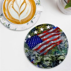 Usa United States Of America Images Independence Day Uv Print Round Tile Coaster by Ket1n9