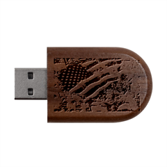 Usa United States Of America Images Independence Day Wood Oval Usb Flash Drive by Ket1n9