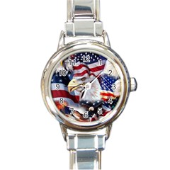 United States Of America Images Independence Day Round Italian Charm Watch by Ket1n9