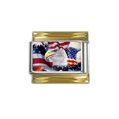 United States Of America Images Independence Day Gold Trim Italian Charm (9mm) by Ket1n9