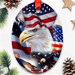 United States Of America Images Independence Day Oval Ornament (two Sides)