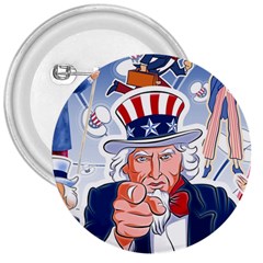 Independence Day United States Of America 3  Buttons by Ket1n9