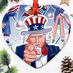 Independence Day United States Of America Ornament (heart)