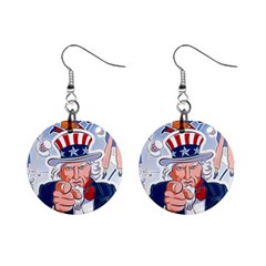 Independence Day United States Of America Mini Button Earrings by Ket1n9