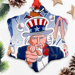 Independence Day United States Of America Snowflake Ornament (two Sides)