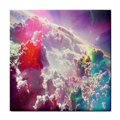 Clouds Multicolor Fantasy Art Skies Tile Coaster by Ket1n9