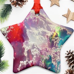 Clouds Multicolor Fantasy Art Skies Ornament (star)