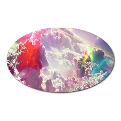 Clouds Multicolor Fantasy Art Skies Oval Magnet by Ket1n9