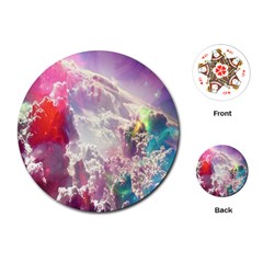 Clouds Multicolor Fantasy Art Skies Playing Cards Single Design (round)