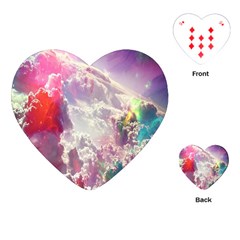 Clouds Multicolor Fantasy Art Skies Playing Cards Single Design (heart)