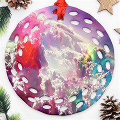 Clouds Multicolor Fantasy Art Skies Ornament (round Filigree)