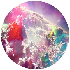 Clouds Multicolor Fantasy Art Skies Wooden Puzzle Round by Ket1n9