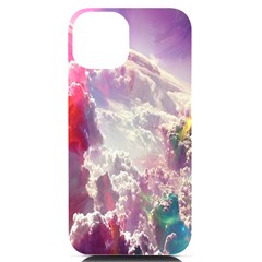 Clouds Multicolor Fantasy Art Skies Iphone 14 Black Uv Print Case by Ket1n9