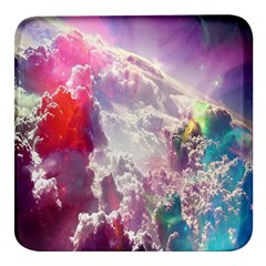 Clouds Multicolor Fantasy Art Skies Square Glass Fridge Magnet (4 Pack) by Ket1n9