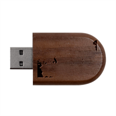 Clouds Multicolor Fantasy Art Skies Wood Oval Usb Flash Drive