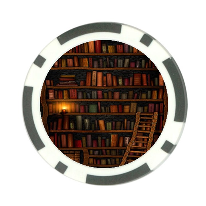 Books Library Poker Chip Card Guard