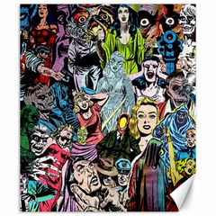 Vintage Horror Collage Pattern Canvas 20  X 24  by Ket1n9