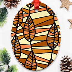 Autumn Leaf Mosaic Seamless Ornament (oval)