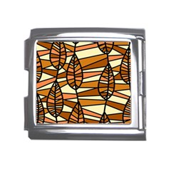 Autumn Leaf Mosaic Seamless Mega Link Italian Charm (18mm)