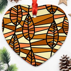 Autumn Leaf Mosaic Seamless Heart Ornament (two Sides)