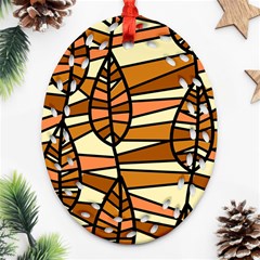 Autumn Leaf Mosaic Seamless Oval Filigree Ornament (two Sides)