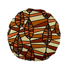 Autumn Leaf Mosaic Seamless Standard 15  Premium Flano Round Cushions by Hannah976