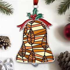 Autumn Leaf Mosaic Seamless Metal Holly Leaf Bell Ornament