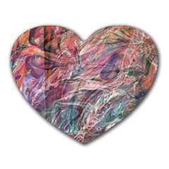 Abstract Summer Flow Heart Mousepad by kaleidomarblingart